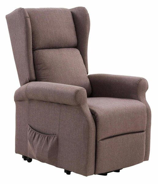 Poltrona Alzapersona Elettrica 2 Motori Reclinabile in Tessuto Beige T