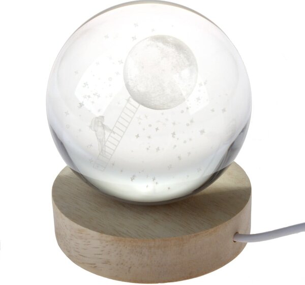 Decorazione luminosa di colore naturale con ricarica USB ø 8 cm – Dakls