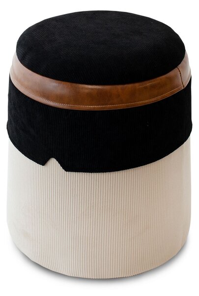 Pouf Contenitore Aladin Nero Bianco