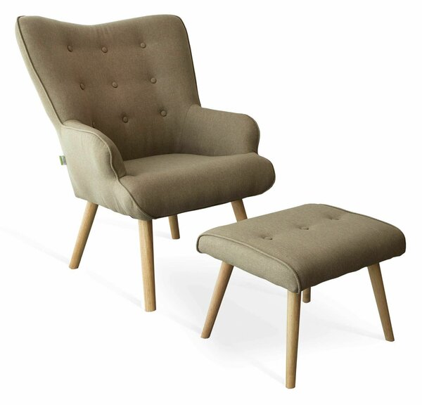 Set Biki Tortora Poltrona e Pouf Poggiapiedi