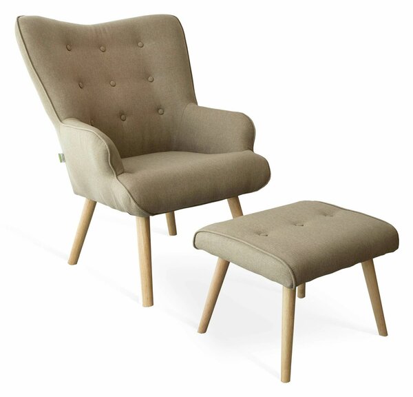 Set Biki Tortora Poltrona e Pouf Poggiapiedi