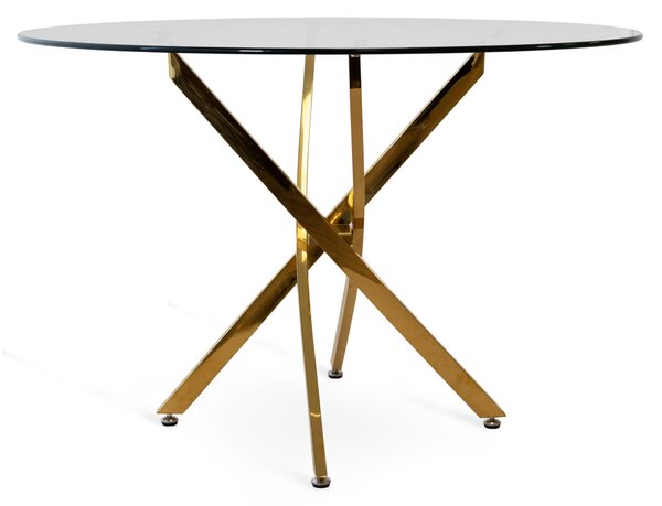 Tavolo Hay Piano Vetro e Gambe Oro