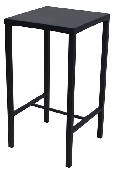 Tavolo Alto da Giardino 60x60xH110 cm in Metallo Utility Nero