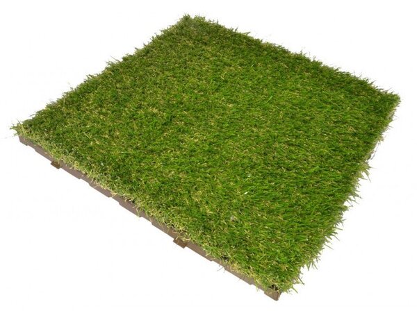Set 12 Greenplate Piastrelle Modulari in Plastica con Erba Sintetica 37,7 x 37,7 cm