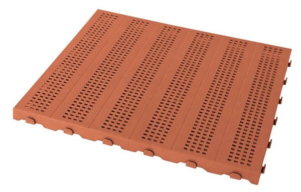 Set 4 Piastrelle in Plastica da Esterno 60 x 60 cm Forata