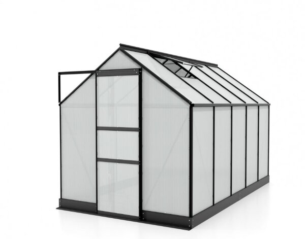 Serra da Giardino Vitavia Apollo 6200 195x323x207 cm in Alluminio Nero e Policarbonato con Fondamenta