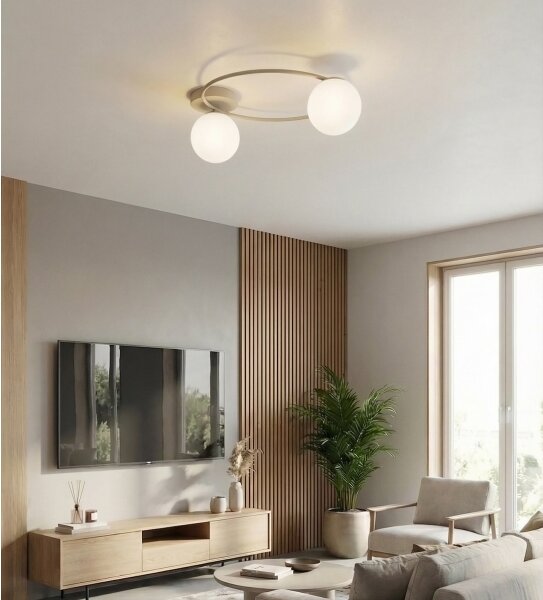 Plafoniera SOPRA 2xE14/10W/230V beige/bianco