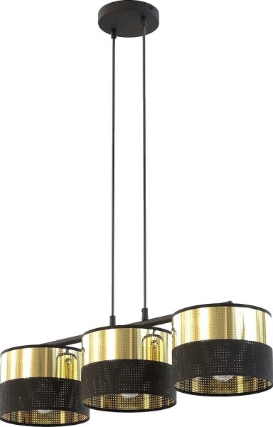 Lampadario sospeso LUX 3xE27/15W/230V nero/oro