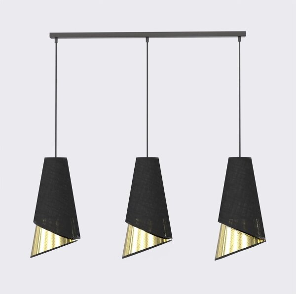 Lampadario a sospensione MODA 3xE27/15W/230V nero/oro