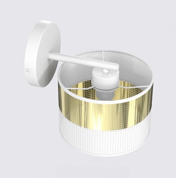 Applique LUX 1xE27/15W/230V bianca/dorata