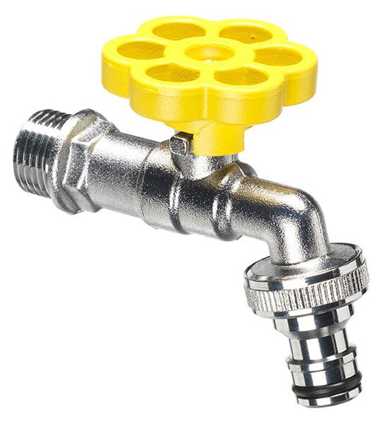 Rubinetto a Sfera per Fontana da Giardino con Fiore Colorato Belfer RUB/029 Giallo
