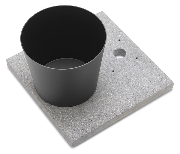 Base con Vaschetta per Fontane con Ghiera Grande 40x40x5 cm in Cemento Belfer 42/BSE/3 Antracite
