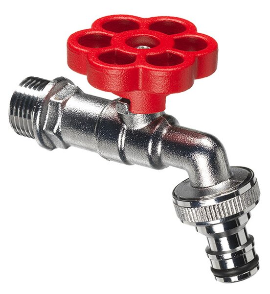 Rubinetto a Sfera per Fontana da Giardino con Fiore Colorato Belfer RUB/029 Rosso