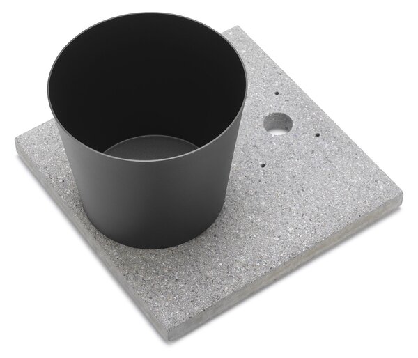 Base con Vaschetta per Fontane con Ghiera Grande 40x40x5 cm in Cemento Belfer 42/BSE/3 Antracite