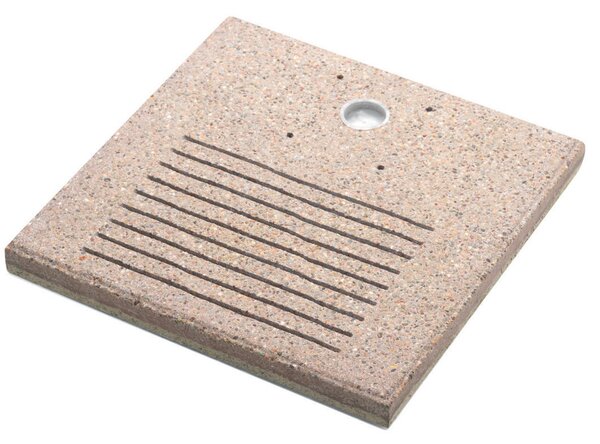 Base Quadrata 40x40x4 cm per Fontane con Ghiera Grande in Cemento Belfer 42/BSE/7.T Tortora