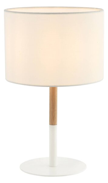 Zambelis Lampada tavolo tessuto 20215 metallo/legno bianco