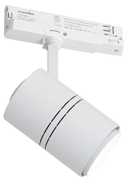 Faretto moderno bianco per binario trifase con LED - 3-Phase Ruler
