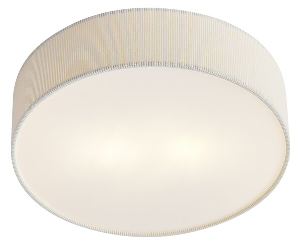 Plafoniera moderna bianca con paralume in velluto 38cm 2 luci - Luz