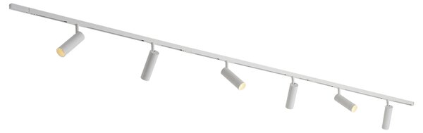 Sistema di illuminazione a binario moderno con 6 faretti bianco 1 fase - Slimline Uzzy