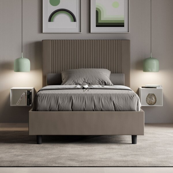 Letto 1 Piazza e Mezzo 110x190 cm Senza Rete Goya Cappuccino