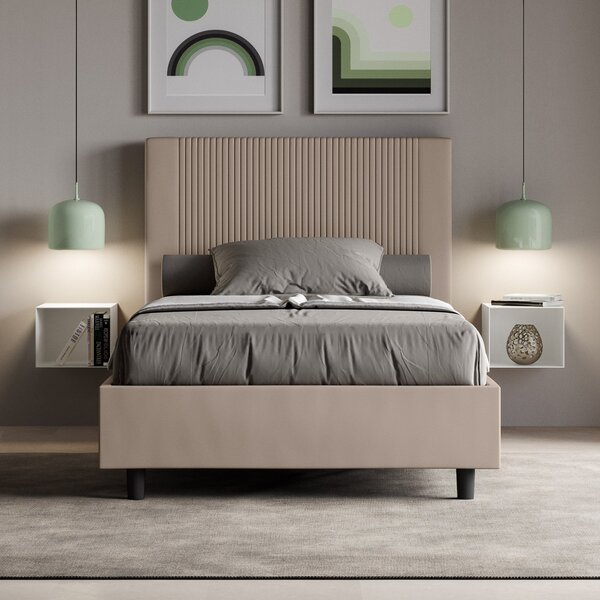 Letto 1 Piazza e Mezzo 110x190 cm Senza Rete Goya Tortora