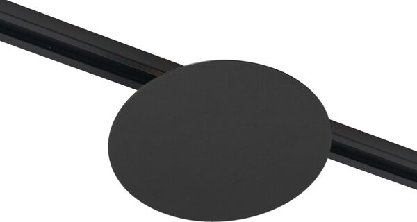 Plafoniera nera moderna per sistema a binario monofase a 2 luci - Iconic Pulley
