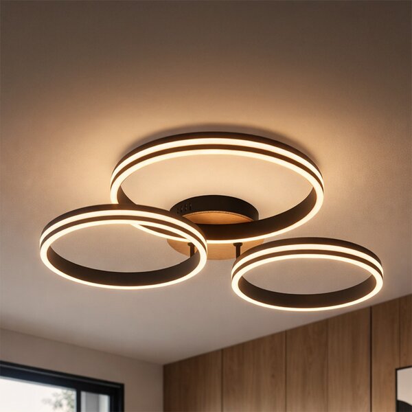 Plafoniera in legno con LED dimmerabile a 3 livelli 3 luci - Navara