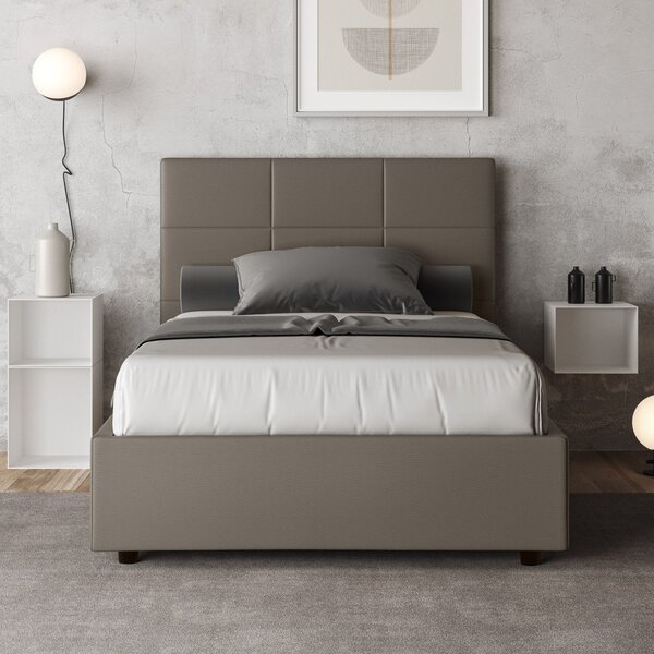 Letto 1 Piazza e Mezzo 120x210 cm Senza Rete Mika Cappuccino