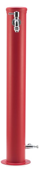 Fontana da Giardino con Due Rubinetti Dimensioni 16x30x85 cm - peso 7,5kg con tubo rubinetto, Garantita contro la ruggine Colore Rosso