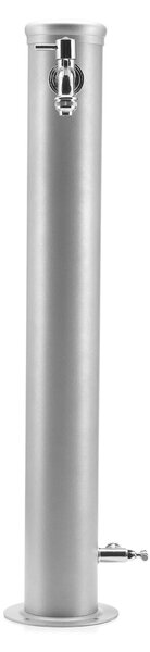 Fontana da Giardino con Due Rubinetti Dimensioni 16x30x85 cm - peso 7,5kg con tubo rubinetto, Garantita contro la ruggine Colore ALLUMINIO