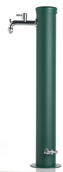 Fontana da Giardino con Due Rubinetti Dimensioni 16x30x85 cm - peso 7,5kg con tubo rubinetto, Garantita contro la ruggine Colore Verde