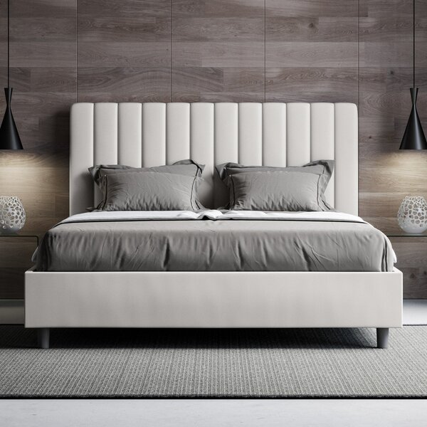 Letto Matrimoniale Francese 140x190 cm Senza Rete Agueda Bianco