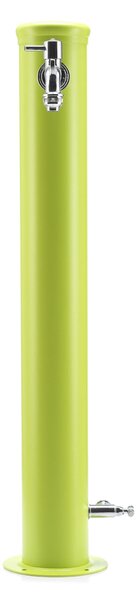 Fontana da Giardino con Due Rubinetti Dimensioni 16x30x85 cm - peso 7,5kg con tubo rubinetto, Garantita contro la ruggine Colore VERDE ACIDO
