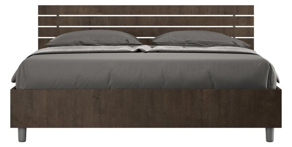 Letto Matrimoniale 160x190 cm Senza Rete Testata Doghe Dritta Ankel Noce