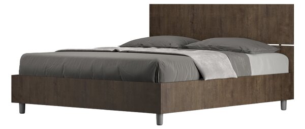 Letto Matrimoniale 160x190 cm Senza Rete Testata Dritta Demas Noce