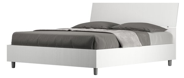 Letto Matrimoniale 160x190 cm Senza Rete Testata Inclinata Demas Frassino Bianco