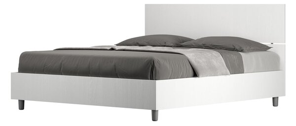 Letto Matrimoniale 160x190 cm Senza Rete Testata Dritta Demas Frassino Bianco