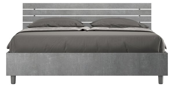 Letto Matrimoniale 160x190 cm Senza Rete Testata Doghe Inclinata Ankel Cemento