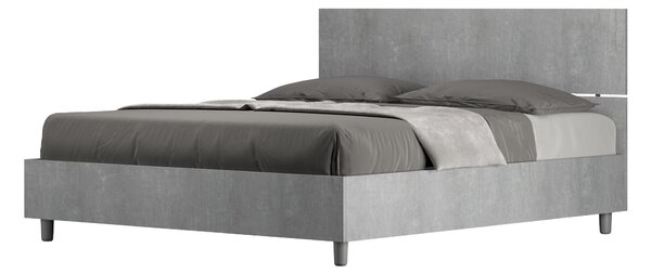 Letto Matrimoniale 160x190 cm Senza Rete Testata Dritta Demas Cemento