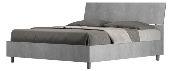 Letto Matrimoniale 160x190 cm Senza Rete Testata Inclinata Demas Cemento