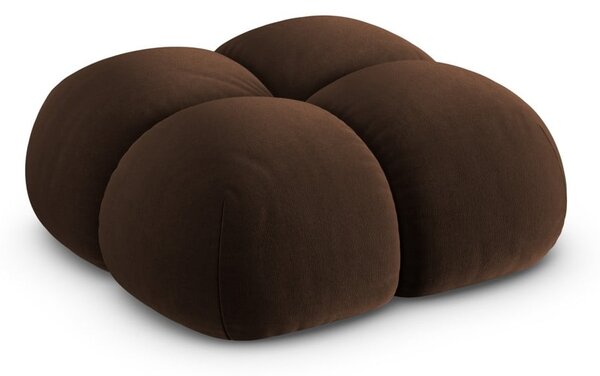 Poggiapiedi marrone scuro con rivestimento in velluto Loretto – Cosmopolitan Design