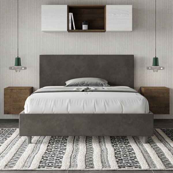 Letto Matrimoniale Francese 140x190 cm Senza Rete Adele Grigio