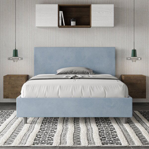 Letto Matrimoniale Francese 140x190 cm Senza Rete Adele Azzurro