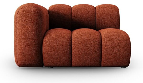 Chaise longue color mattone (con penisola a sinistra) con rivestimento in ciniglia Lupine – Micadoni