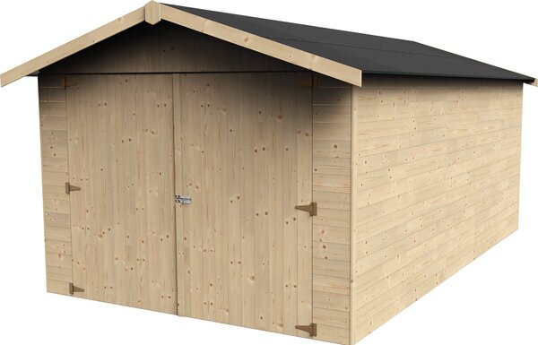 Box Auto Garage da Esterno 3,03X4,92m Senza Pavimento in Legno Abete 15mm Garove