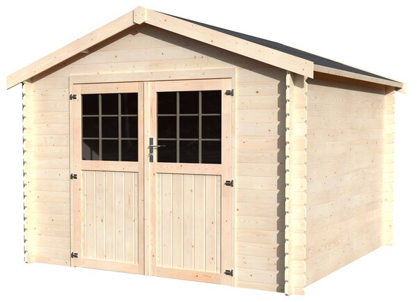 Casetta Box da Giardino per Attrezzi 3,17x3,02m Senza Pavimento in Legno Abete 28mm Flover N1