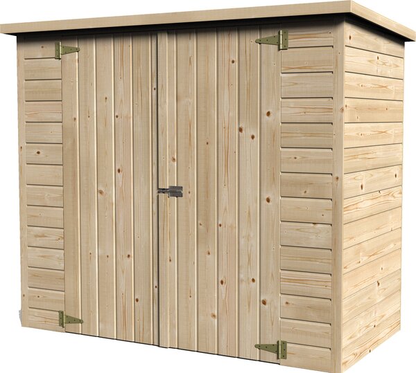 Casetta Box da Giardino per Bici e Secchi Differenziata 1,93x0,98m Senza Pavimento in Legno Abete 12mm Bike Box