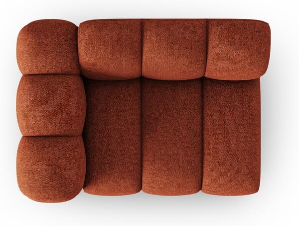 Chaise longue color mattone (con penisola a sinistra) con rivestimento in ciniglia Lupine – Micadoni