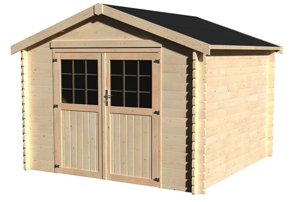 Casetta Box da Giardino per Attrezzi 2,98x2,98m Senza Pavimento in Legno Abete 34mm Valodeal NG