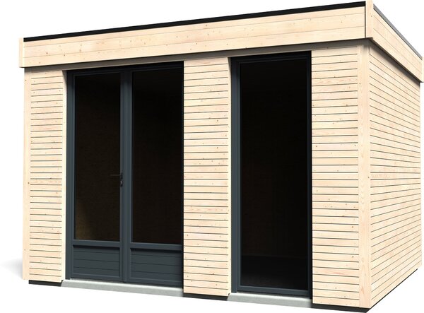 Casetta Abitabile da Giardino 3,65x2,99m Senza Pavimento con Pareti Isolanti Decor Home 9m²